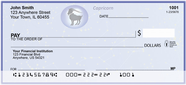 Capricorn Zodiac Sign Personal Checks | BAE-33