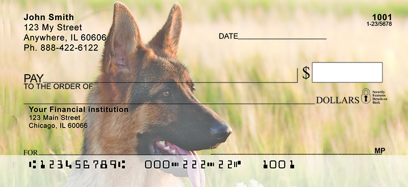 personal checks printed with german shepherd picture